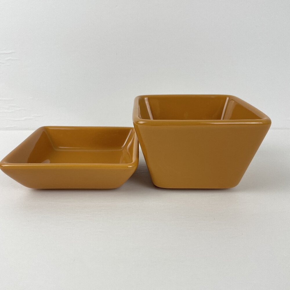 The Pampered Chef Simple Additions Square Mustard Dipping Bowl/Dish Set